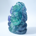 Ganesh Ji in Rainbow Fluorite — Hand-Carved Crystal Idol