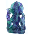 Krishna Ji in Rainbow Fluorite — Hand-Carved Crystal Idol