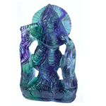 Krishna Ji in Rainbow Fluorite — Hand-Carved Crystal Idol