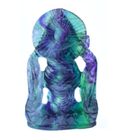 Krishna Ji in Rainbow Fluorite — Hand-Carved Crystal Idol