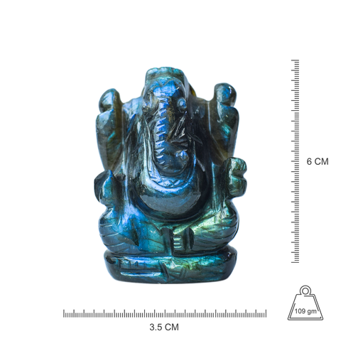 Ganesha  -Labradorite Full Flash
