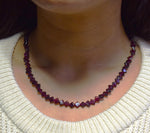 Square ~ Garnet Beads Necklace