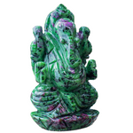 Ganesh Ji in Ruby Zoisite — Hand-Carved Crystal Idol