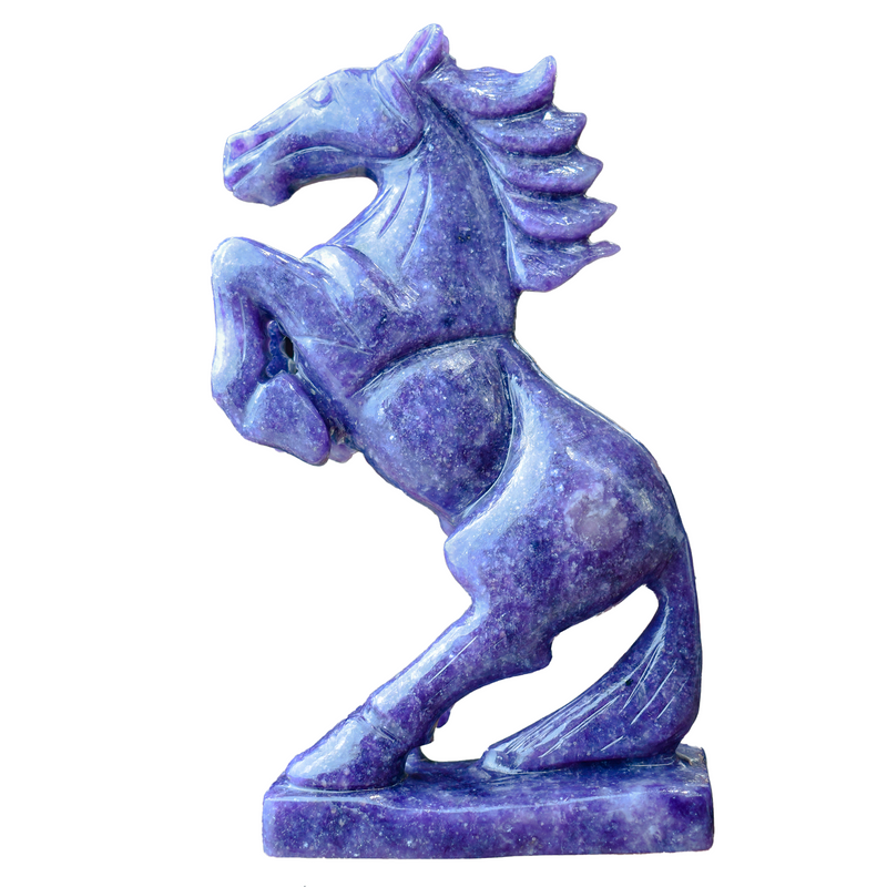 Rising Horse in Lepidolite — Hand-Carved Crystal Sculpture