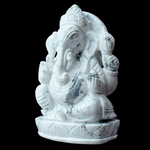 Ganesh Ji in Howlite — Hand-Carved Crystal Idol