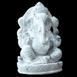 Ganesh Ji in Howlite — Hand-Carved Crystal Idol