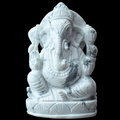 Ganesh Ji in Howlite — Hand-Carved Crystal Idol