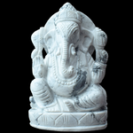 Ganesh Ji in Howlite — Hand-Carved Crystal Idol