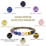 Money Magnet Pyrite Seven Chakra Bracelet