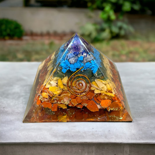 Seven chakra chips Pyramid 1356