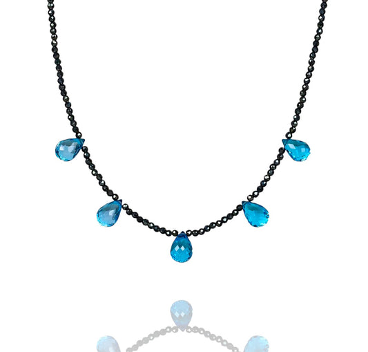 уронить ~ Swiss Blue Topaz Necklace 1229