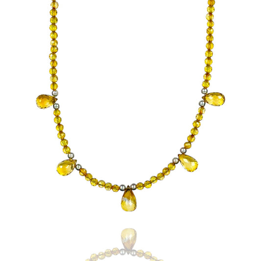 уронить~ Citrine Necklace 1296