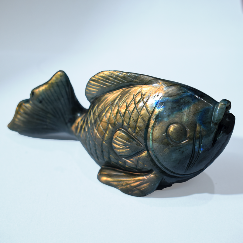 Fish in Labradorite — Hand-Carved Crystal Sculpture (Limited Edition)