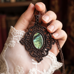 Northern Lights — Labradorite Macramé Necklace