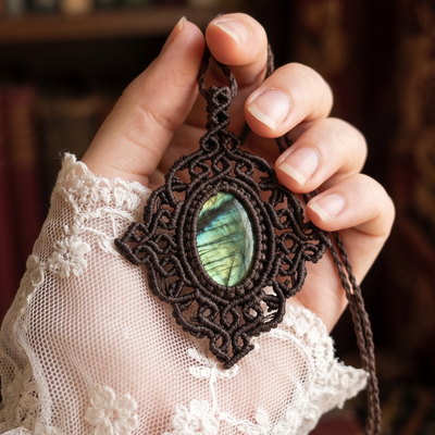 Northern Lights — Labradorite Macramé Necklace