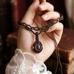 Amethyst Aura — Macramé Necklace