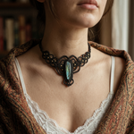 Luna Shield — Labradorite Macramé Necklace