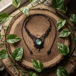 Celestial Flash — Labradorite Macramé Necklace