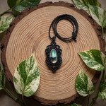 Midnight Aura — Labradorite Macramé Necklace