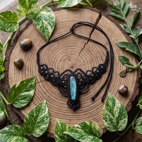 luna sheild ~ Labradorite Necklace