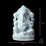 Ganesh Ji in Howlite — Hand-Carved Crystal Idol