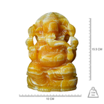 Ganesh Ji in Orange Calcite — Hand-Carved Crystal Idol