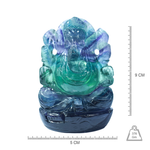Ganesh Ji in Rainbow Fluorite — Hand-Carved Crystal Idol