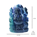 Ganesh Ji in Rainbow Fluorite — Hand-Carved Crystal Idol