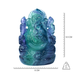Ganesh Ji in Rainbow Fluorite — Hand-Carved Crystal Idol