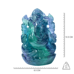 Ganesh Ji in Rainbow Fluorite — Hand-Carved Crystal Idol