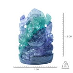 Ganesh Ji in Rainbow Fluorite — Hand-Carved Crystal Idol