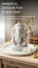 Ganesh Ji in Howlite — Hand-Carved Crystal Idol