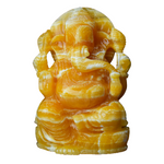 Ganesh Ji in Orange Calcite — Hand-Carved Crystal Idol