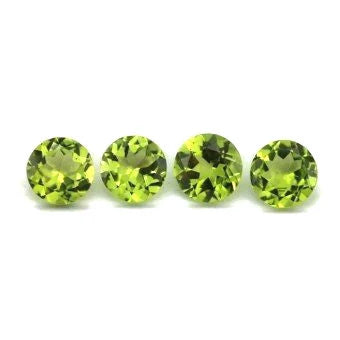 Peridot round cut gemstone
