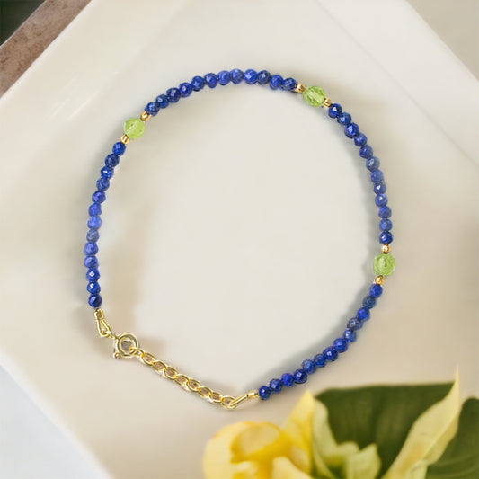 Lapis Lazuli & Peridot Bracelet For Success 1085