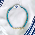 Blue Apatite Evil Eye Bracelet 2mm