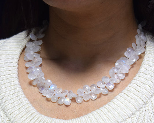 Drops ~ Rainbow Moonstone Necklace 3250