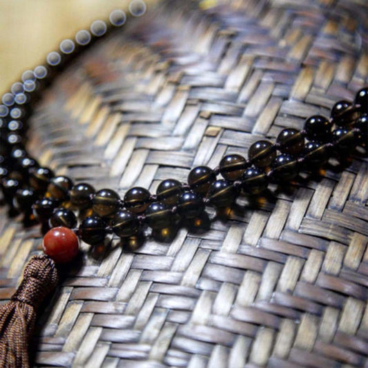 Smokey Quartz Jaap mala ( 108 + 1 ) 1080