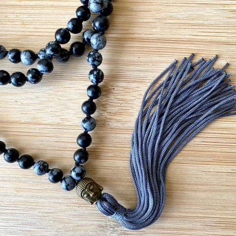 Snowflake Obsidian Jaap mala