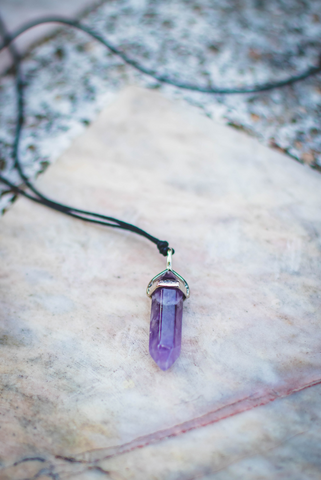 Amethyst Double Point Necklace