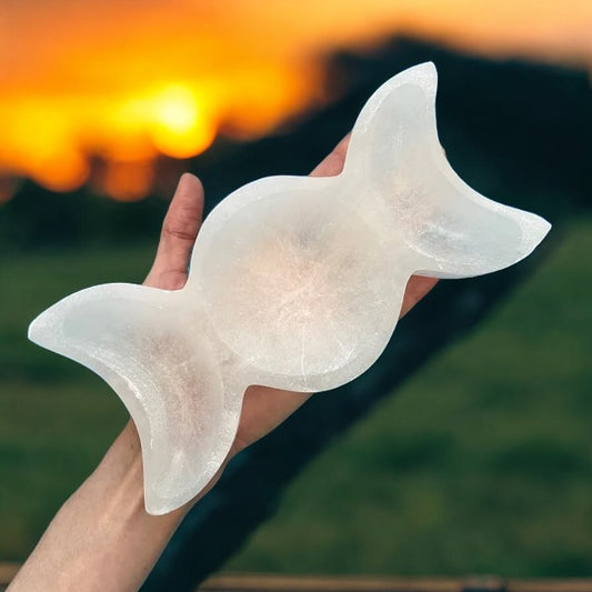 Selenite Triple moon Bowl 640