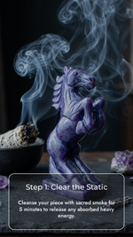 Rising Horse in Lepidolite — Hand-Carved Crystal Sculpture