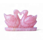 Soulmates in Crystal – Rose Quartz Swans