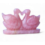 Soulmates in Crystal – Rose Quartz Swans