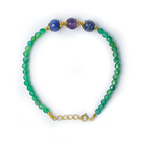 Good Fortune Green onyx , Lapis Lazuli & Amethyst Bracelet
