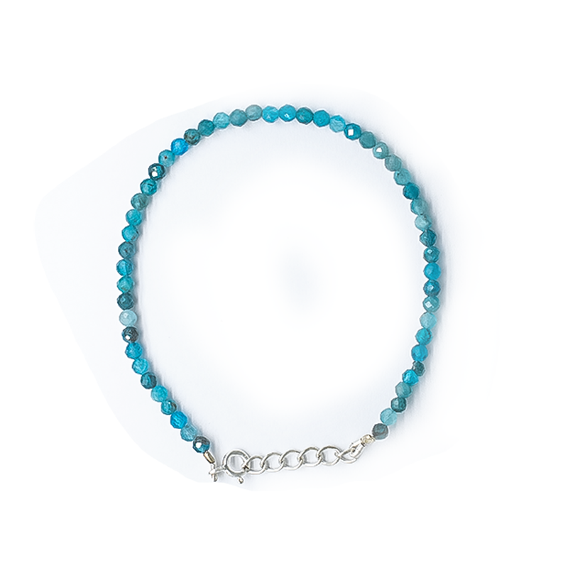 Blue Apatite Bracelet 2 mm Cut ( Fat Loss )