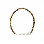 Tiger's Eye Mini Bracelet — Sterling Silver 925 Clasp