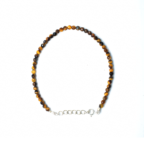 Tiger's Eye Mini  Bracelet  Pure Silver Clasp