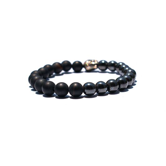 Stay Grounded - Hematite Matte Onyx Bracelet 1080