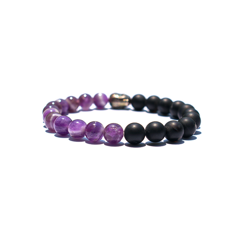 Soothing Protection - Amethyst Matte Onyx Bracelet